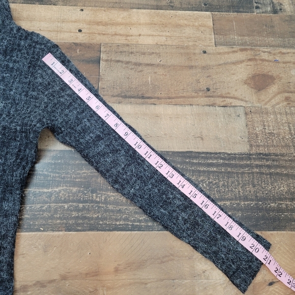 Small Les Snobs Gray Turtleneck Sweater Ribbed - Picture 2 of 6
